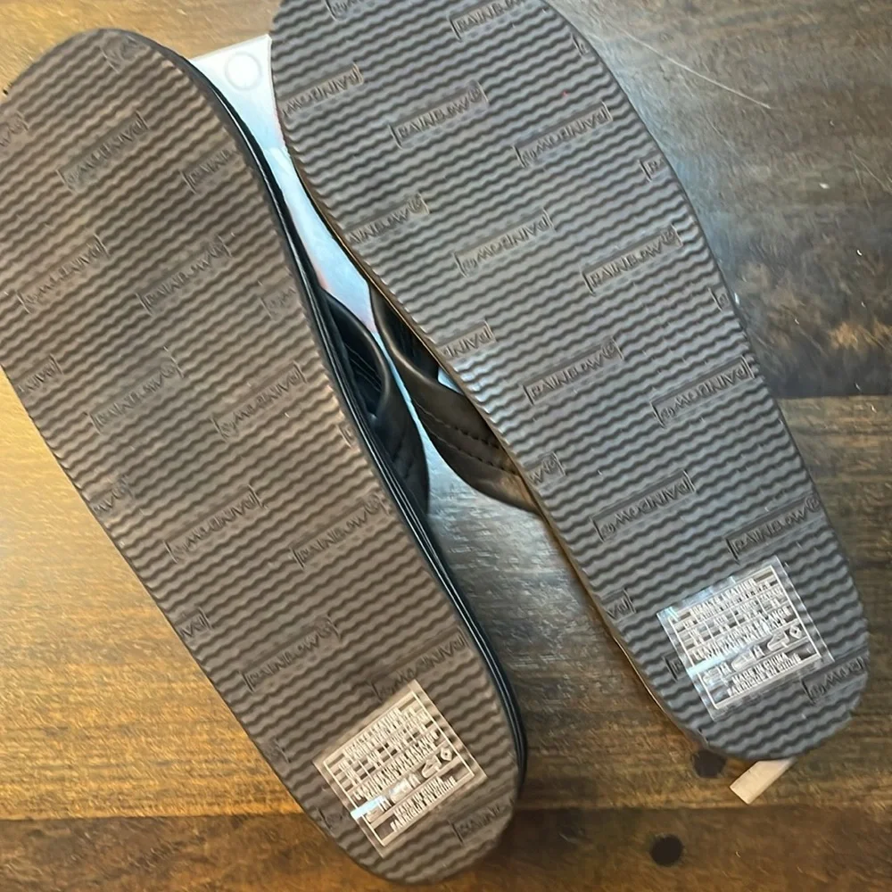 Rainbow double layer wide strap flip flops-color is black - Picture 4 of 6